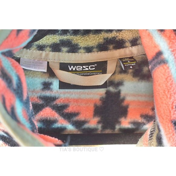 WESC Polar Fleece Jacket Unisex Southwest Aztec Full Zip Size Men’s M/ Women’s L - Picture 4 of 10